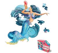 Madd Capp: I Am Lil' Mermaid - Puzzle de 48 pièces - Puzzle en forme de personnage mythique pour enfants, taille 25 x 24 cm, référence d'affiche, livret d'information éducatif amusant