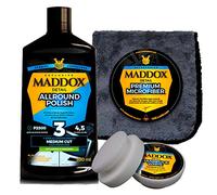 Maddox Detail - Polisseur de voiture en une seule étape | Élimine les rayures de voiture | Polish voiture | Kit de nettoyage de voiture avec applicateur Handpuck et microfibre | Polissage manuel |