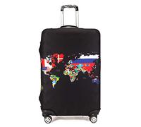 Maddy's Home Housse de Valise élastique avec Fermeture éclair pour Valise de 53 à 32 cm, Carte du Monde, L (Fit 26"-28" Suitcase), Moderne