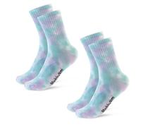 Made by Nami 2 paires de chaussettes Tie Dye pour femme - Chaussettes en coton Tie Dye - Chaussettes colorées pour femmes