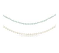 Made by Nami Collier de perles à deux rangs pour femme avec perles d'eau douce 40 + 5 cm - Collier multicouche en acier inoxydable chirurgical hypoallergénique et étanche, Anpassbar, Acier inoxydable