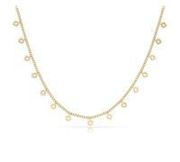 Made by Nami Collier en acier inoxydable doré avec petites plaquettes rondes - Cadeau pour femme - Bijou pour femme - Longueur : 40 + 5 cm, Acier inoxydable