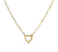 Made by Nami Collier en forme de cœur doré avec pendentif en forme de cœur en acier inoxydable chirurgical 40 + 5 cm Cadeau pour femme hypoallergénique et étanche, Anpassbar, Acier inoxydable