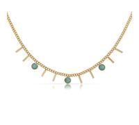 Made by Nami Collier Femme Doré Acier Inoxydable Turquoise - Hypoallergénique 40+5cm
