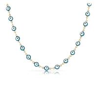 Made by Nami Collier œil turc pour femme en acier inoxydable doré 40 + 5 cm Cadeaux de maman, 45 cm, Acier inoxydable