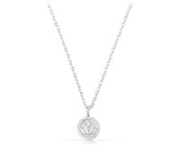 Made by Nami Collier Lotus en Acier Inoxydable pour Femmes Chaîne en Argent et Or 40 cm + 5 cm de Rallonge Avec Pendentif Lotus Rond Minimaliste (argenté)