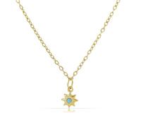 Made by Nami Collier minimaliste pour femme avec pendentif étoile et pierre turquoise - En acier inoxydable chirurgical - 40 + 5 cm - Hypoallergénique et durable - Bijou vintage, Anpassbar, Acier