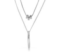 Made by Nami Collier pour homme en argent à double couche en acier chirurgical, collier pour homme avec pendentif pour homme, Doppellagig, Acier inoxydable, Aucune pierre précieuse.