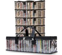 Made Easy Kit Clear View Lot de 6 sacs de rangement pour CD et jeux vidéo - Protégez votre collection et préservez la qualité de vos étuis - Empilable, peu encombrant, peut contenir 50 (CD noir)