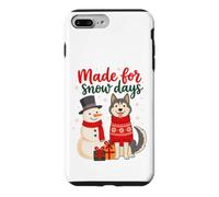 Made for Snow Days Husky Snowman Christmas Winter Coque pour iPhone 7 Plus/8 Plus