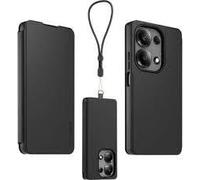Made For Xiaomi Etui folio noir avec dragonne amovible pour Redmi Note 13 Pro 4G