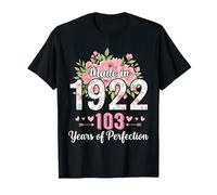 Made in 1922 Floral 103e Anniversaire Cadeaux Femmes 103 Ans T-Shirt
