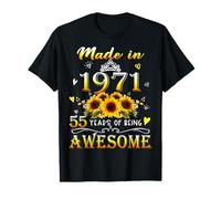 Made in 1971 Sunflower 55th B-Day 55 Years of Being Awesome T-Shirt