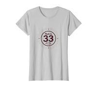 Made in 33 Better with Age Cadeau d'anniversaire Humour Vintage T-Shirt, Femme, Argent, L