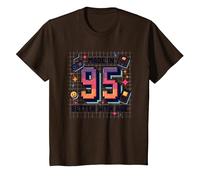 Made in 95 Better with Age, Cadeau d'anniversaire, Jeu rétro T-Shirt, Enfant, Marron, 2 Ans