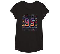 Made in 95 Better with Age, Cadeau d'anniversaire, Jeu rétro T-Shirt, Fille, Noir, S