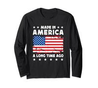 Made in America a Long Time Ago Proud American America Flag Manche Longue