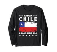 Made in Chile a Long Time Ago Proud Chilean Chile Flag Manche Longue