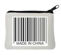 Made in China Barcode Art Porte-monnaie en néoprène Blanc 10 x 11 cm, blanc, Taille unique