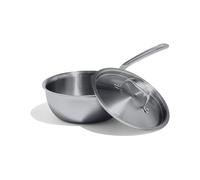 Made In Cookware - 1,89 L Saucier en acier inoxydable - Fabriqué aux États-Unis - Revêtement en acier inoxydable 5 épaisseurs - Batterie de cuisine professionnelle - Compatible induction