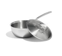 Made In Cookware - 1,89 L Saucier en acier inoxydable - Fabriqué aux États-Unis - Revêtement en acier inoxydable 5 épaisseurs - Batterie de cuisine professionnelle - Compatible induction