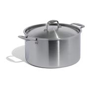 Made In Cookware - 11,36 L Marmite en acier inoxydable avec couvercle - Fabriquée en Italie - Revêtement en acier inoxydable 5 épaisseurs - Batterie de cuisine professionnelle - Compatible induction