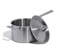Made In Cookware - 3,79 L Casserole en acier inoxydable avec couvercle - Fabriquée en Italie - Casserole à 5 épaisseurs en acier inoxydable - Batterie de cuisine professionnelle - Compatible induction