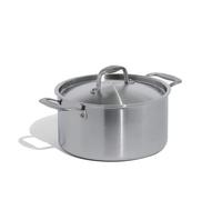 Made In Cookware - 5,68 L Marmite en acier inoxydable avec couvercle - Fabriquée en Italie - Revêtement en acier inoxydable 5 épaisseurs - Batterie de cuisine professionnelle - Compatible induction