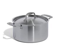 Made In Cookware - 5,68 L Marmite en acier inoxydable avec couvercle - Fabriquée en Italie - Revêtement en acier inoxydable 5 épaisseurs - Batterie de cuisine professionnelle - Compatible induction