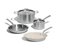 Made In Cookware - Batterie de cuisine 6 pièces en acier inoxydable - Revêtement 5 épaisseurs - Comprend des poêles à frire, une casserole et une marmite - Qualité professionnelle - Fabriqué en Italie