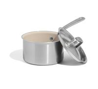 Made In Cookware - Casserole en céramique antiadhésive de 2 litres - Revêtement en acier inoxydable - Batterie de cuisine professionnelle - Fabriquée en Italie - Compatible avec induction