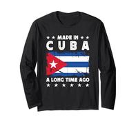Made in Cuba a Long Time Ago Proud Cuban Cuba Flag Manche Longue