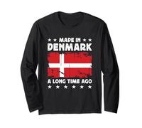 Made in Denmark a Long Time Ago Proud Danish Denmark Flag Manche Longue