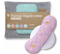Made in EU - serviettes hygiéniques lavables ultra douces en coton bio - lot de 6 (S+M) pour flux léger - anti-fuite & sans odeur - lavables à haute température, confort naturel toute la journée
