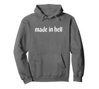 Made in Hell. Goth, Emo, Punk, Horror. Women's Gym Goth Sweat à Capuche, Unisexe pour Adultes, Asphalte, S