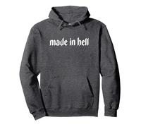 Made in Hell. Goth, Emo, Punk, Horror. Women's Gym Goth Sweat à Capuche, Unisexe pour Adultes, Chiné Foncé, XL