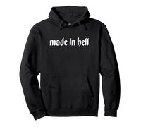 Made in Hell. Goth, Emo, Punk, Horror. Women's Gym Goth Sweat à Capuche, Unisexe pour Adultes, Noir, S