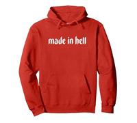 Made in Hell. Goth, Emo, Punk, Horror. Women's Gym Goth Sweat à Capuche, Unisexe pour Adultes, Rouge, XXL