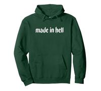 Made in Hell. Goth, Emo, Punk, Horror. Women's Gym Goth Sweat à Capuche, Unisexe pour Adultes, Vert Forêt, M