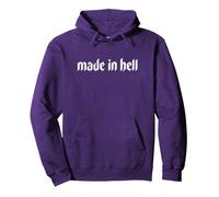 Made in Hell. Goth, Emo, Punk, Horror. Women's Gym Goth Sweat à Capuche, Unisexe pour Adultes, Violet, M