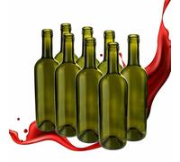 made in home - Bouteille de vin 750 ml - Bouteille en verre vert olive - Bouteille vide de liqueur - Bouteilles de vin en verre - Bouteille en verre (8)