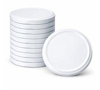 made in home - Lot de 10 couvercles à visser de 110 mm de diamètre - En métal - Avec 8 dents d'encliquetage - Idéaux pour les bocaux à conserve et les bocaux à conserve - Blanc