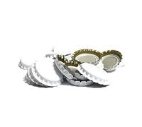 made in home - Lot de 100 bouchons Crown Seals pour bouteilles de bière, de limonade et pour fermer toutes les bouteilles standard, 26 mm, blanc