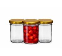 made in home - Lot de 48 pots à confiture de 350 ml avec couvercle à visser fi82 mm, petits bocaux en verre avec couvercle, pour la conservation, la conservation et la conservation