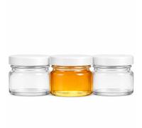 made in home - Mini bocaux en verre renversés | Capacité de remplissage : 30 ml | Couvercle à vis | To 43 bocaux ronds en verre pour confiture, fruits, bocaux de conserve, pots à miel, bocaux de mise
