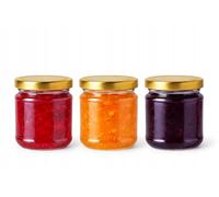 made in home - Mini bocaux en verre ronds dorés de 210 ml - Bocaux à confiture, pots à confiture, moutarde, miel, pots de conserve, pots à portions avec couvercle (30, doré, 210 ml)