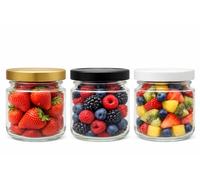 made in home - Mini verres 100 ml, bocaux de conserve, pots à épices avec couvercle à vis, couvercles dorés, verres d'échantillon, pots à confiture, petits pots à miel, bocaux ronds (48, blanc, 100 ml