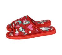 Made IN Spain 8436043820558 Chaussures d'été avec imprimé cœurs, tissu léger et semelle microporeuse flexible pour femme, rouge, 39 EU