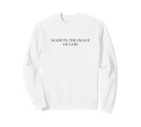 Made in The Image of God - Trendy Minimalist Christian White Sweatshirt