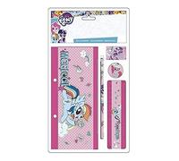 Made in Trade Trousse + Set Papeterie 4 Pièces Little Pony, Argent, Blanc, 20 x 10 x 2 cm